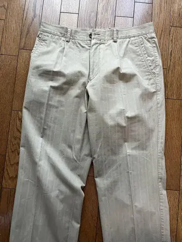 베이지 스트라이프 치노 팬츠 PERRY ELLIS