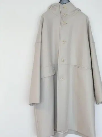 MACPHEE 베이지 100% 울 후드 부착 코트 사이즈 36 일본제
