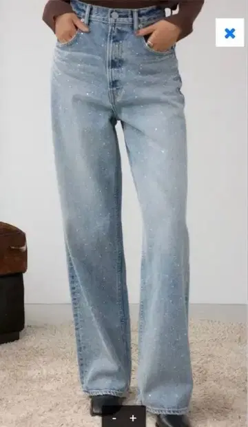 AZUL DENIM 큐빅 와이드 데님