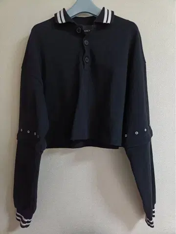 GRANCY 크롭 피케 셔츠 블랙 [ 최저가! ]