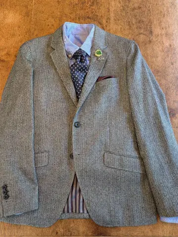 새상품급 MENSBIGI 남성용 비기 그레이 헤링본 자켓 M 사이즈