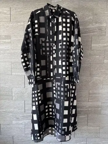 RUMCHE 체크 무늬 셔츠 원피스