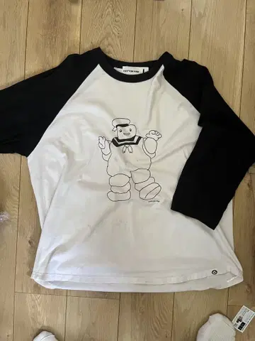COTTON PAN 마쉬멜로우맨 7부 소매 T셔츠 L 코튼빵