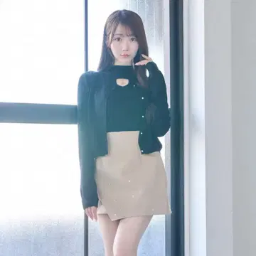 로제뮤 니트탑 가디건