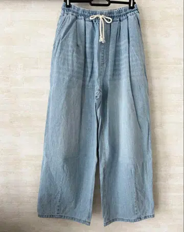 와이드 이지 팬츠 데님 팬츠 블루 사만사 모스모스 에카 소포