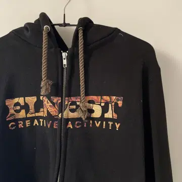 ELNEST 집업 후드티 블랙