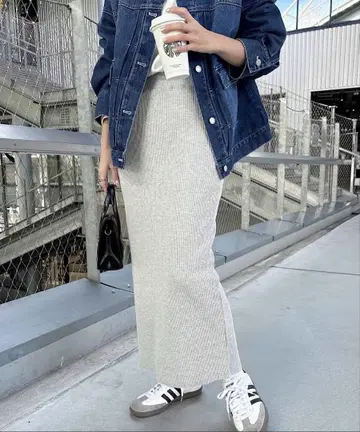 그레이 리브 롱 스커트 셀프 컷 가능!