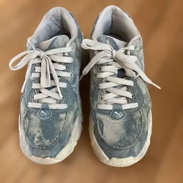 데님 블루 스니커즈 캐주얼 PUMA 푸마 통굽