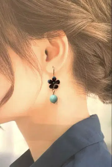 1082 미국 들소의 멋진 꽃 모양 디자인 귀찌 s925