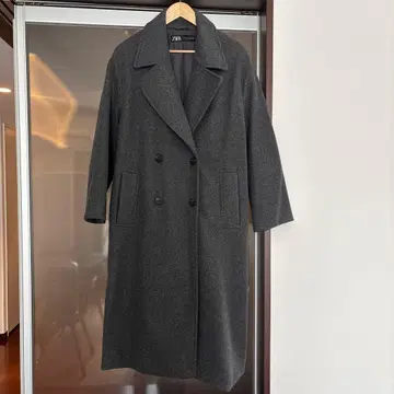 ZARA 그레이 더블 브레스트 코트 M