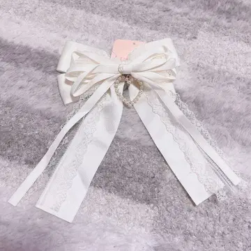 [ 새상품 ] LIZLISA 화이트 리본 머리핀