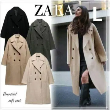 익명 배송 택 포함 미사용 새상품 ZARA 오버 사이즈 소프트 코트 블랙
