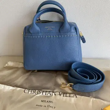 CHRISTIAN VILLA 블루 핸드백