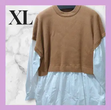 XL 사이즈 원피스 레이어드 롱 원피스 절개 여성용