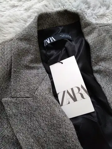 ZARA 테일러드 자켓 L 헤링본 무늬