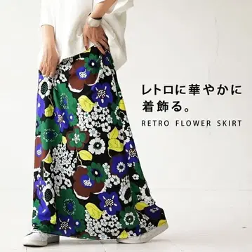 antique 레트로 꽃무늬 스커트 새상품급