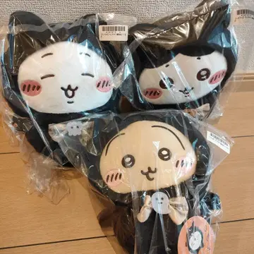 치이카와 검은 고양이 봉제 인형 하치와레 토끼 할로윈