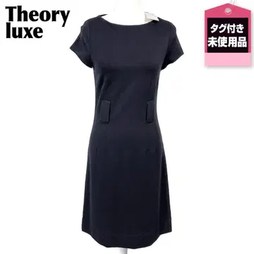 택 포함 새상품 Theory luxe 반팔 원피스 38 다크 네이비
