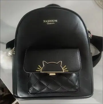 FASHION Queen 블랙 백팩 고양이 얼굴 포함