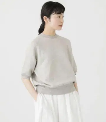 카구레 코튼 리오셀 반팔 맨투맨 라이트 그레이