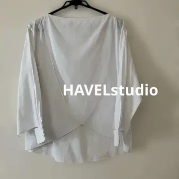 HAVELstudio 라운드 헴 긴팔 화이트 셔츠