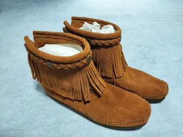 카멜 스웨이드 프린지 부츠 L