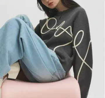 [ 지속가능성 ] 라인 아트 가디건 차콜 그레이