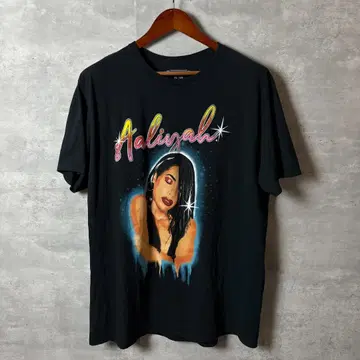 Aaliyah 티셔츠 포토 프린트 아티스트T XL 블랙