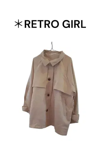 RETRO GIRL 베이지 오버 사이즈 셔츠