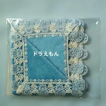 미개봉 새상품 긴자와 레이스 타월 손수건 도라에몽 스카이블루