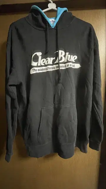 Clear Blue XL 후드티 블랙/블루