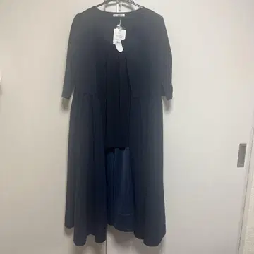 네이비 롱 원피스 오부 소매