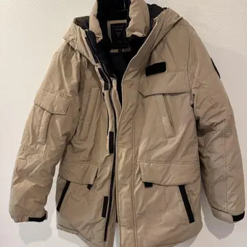 GUESS 후드 부착 다운 자켓 L 사이즈 베이지