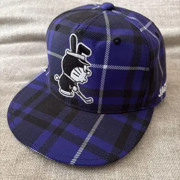 Jack Bunny! 보라색 블랙 체크 캡