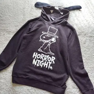 유니버셜 한정판 스누피 Horror Night 귀 달린 후드티 M
