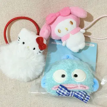 키티 마이멜로디 한교동 봉제 인형 묶음 판매 헤어 액세서리