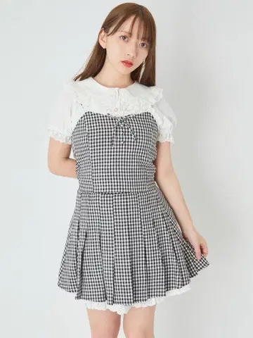 Ank Rouge 뷔스티에 깅엄 플리츠