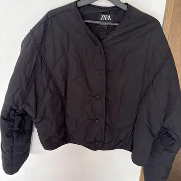 ZARA 퀼팅 아우터 자켓 숏 기장 블랙, XS
