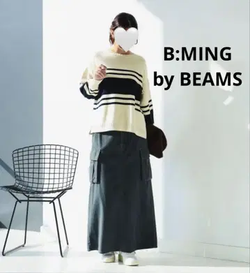 새상품급 B:MING by BEAMS 보더 피셔맨 니트