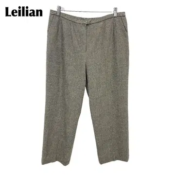 새상품급 Leilian 허리밴딩 울 팬츠 15+ 브라운 이탈리아 원단