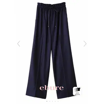 ebure 클리어 사키소니 와이드 팬츠 울 네이비 사이즈 38
