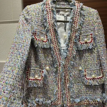 트위드 자켓 펄 버튼