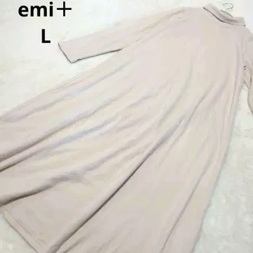 emi+ L 사이즈 터틀넥 플리스 롱 원피스 긴팔
