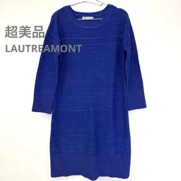 컨디션 최상 LAUTREAMONT 38 니트 원피스 튜닉 블루 K