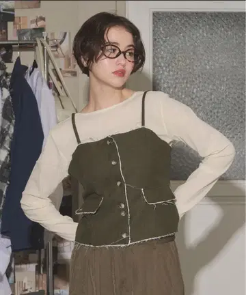 cut off corset bustier / 컷오프 코르셋 뷔스티에