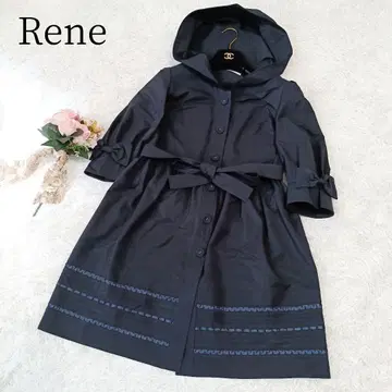 [ Rene ] 롱 코트 후드 리본 스프링 아우터 겉옷 M