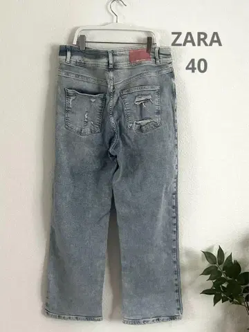 ZARA 데님 라이트 블루 스트레이트 데님 팬츠