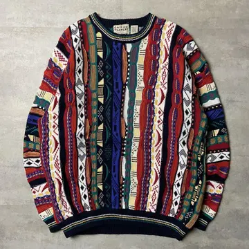 COTTON TRADERS 쿠지풍 올 패턴 코튼 니트 3D 니트