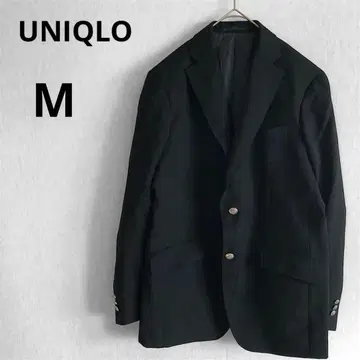 UNIQLO 남성용 M 2b 테일러드 자켓 실버 버튼 블랙