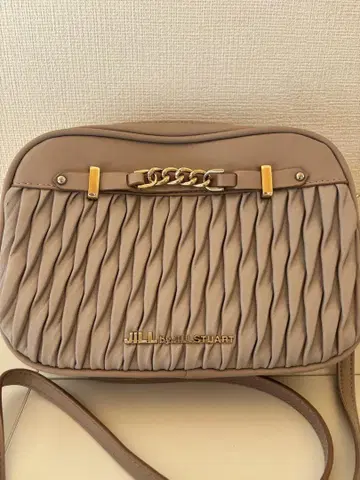JILL STUART 플리츠 숄더백 핑크 베이지